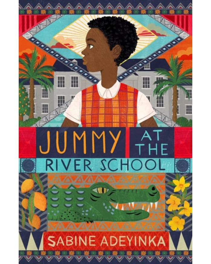 a book cover with a boy and alligator