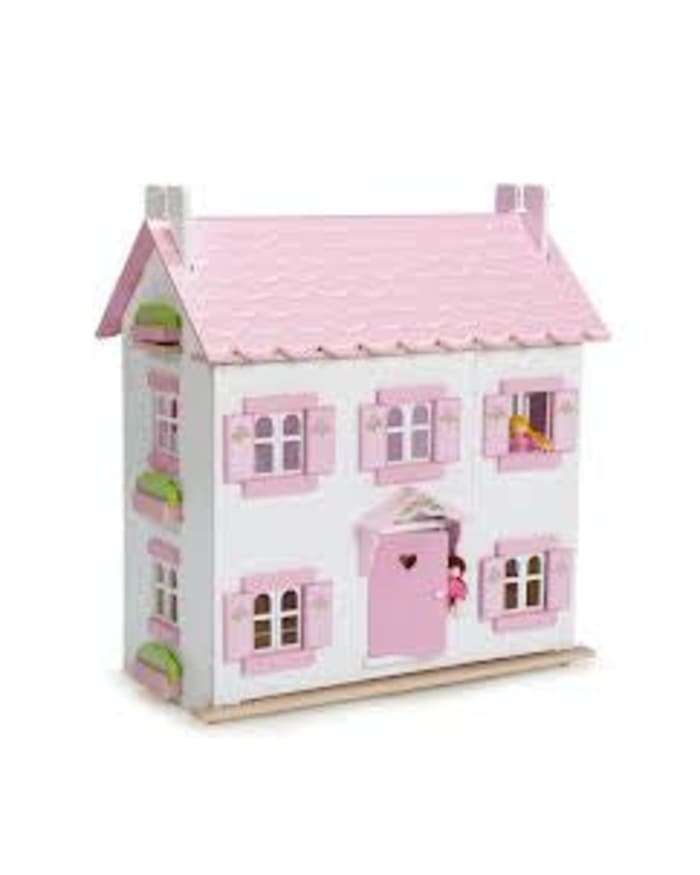Pink and white dollhouse hotsell