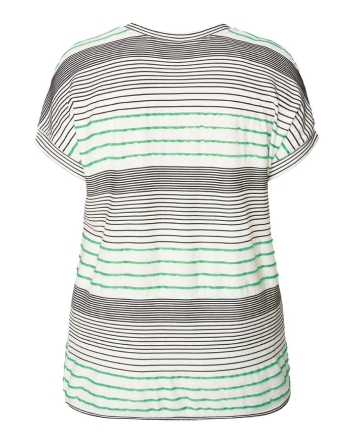 a white and black striped shirt