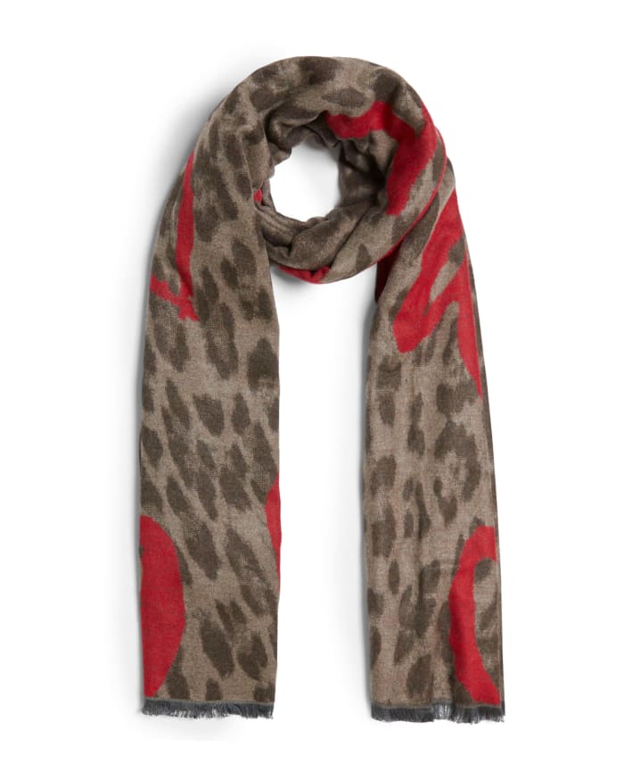 a scarf with a leopard print