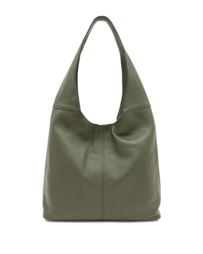 a green purse on a white background