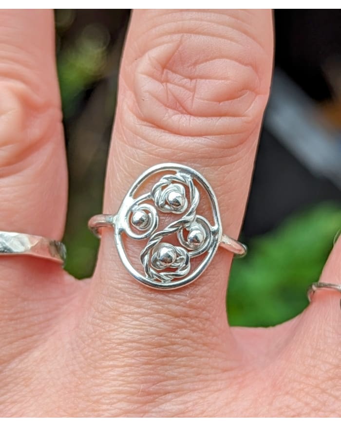 a close up of a ring on a finger