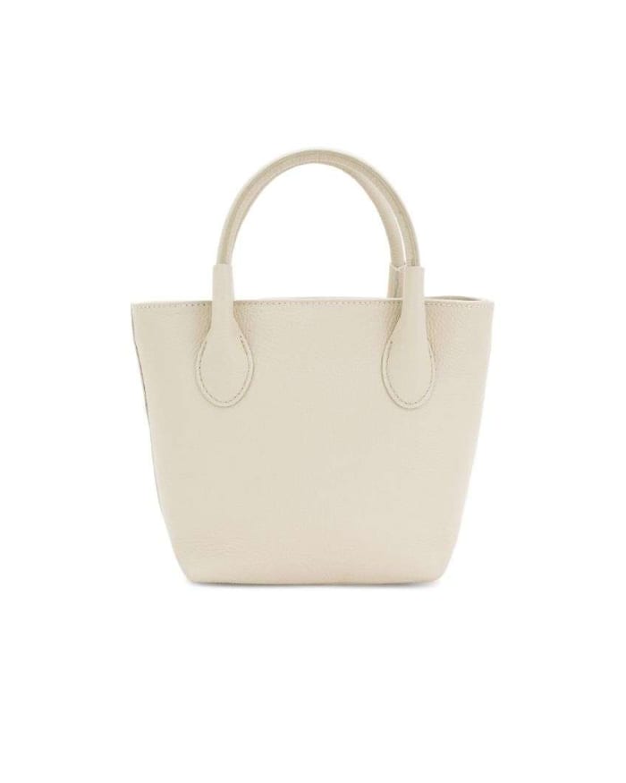 a white bag with a handle