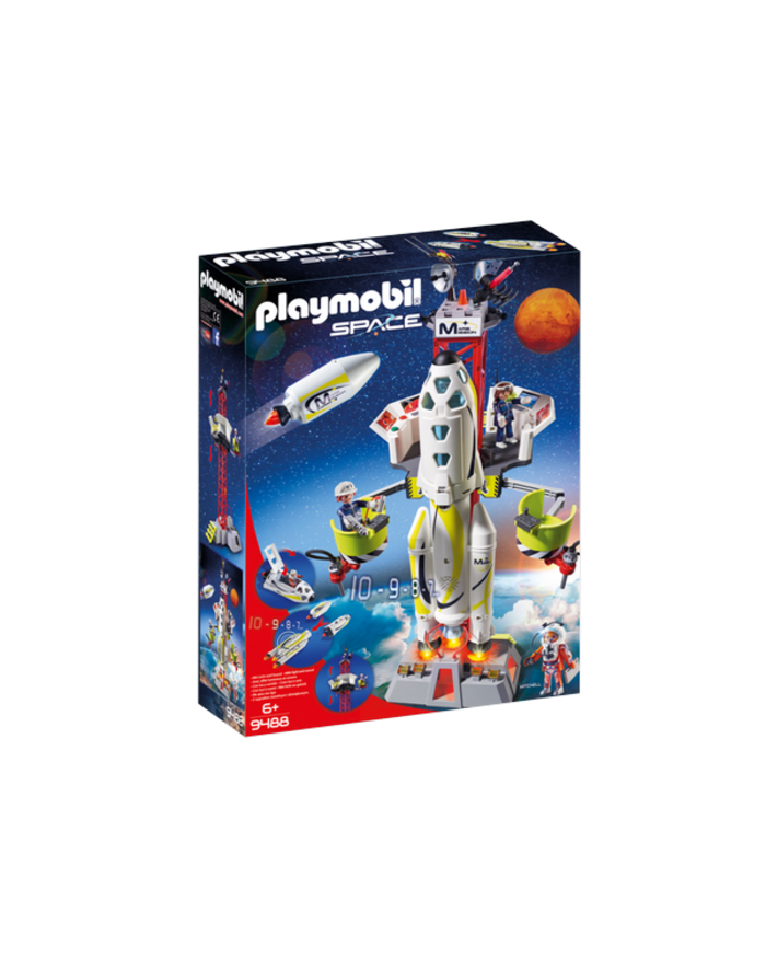 Playmobil rocket with launch booster top
