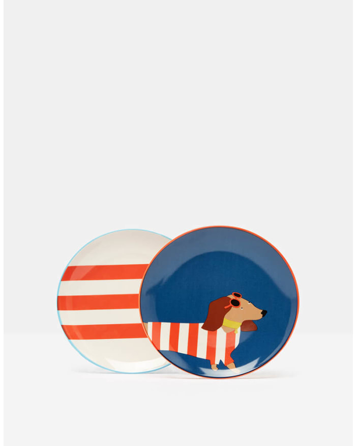 a plate with a dog on it