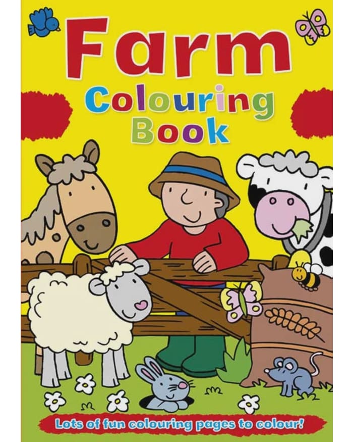 a yellow cover with a cartoon character and animals