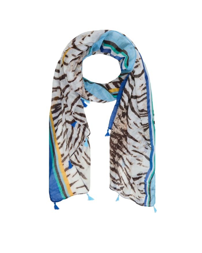 a scarf with a tiger pattern