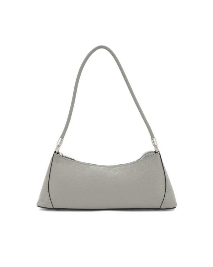 a grey purse with a strap