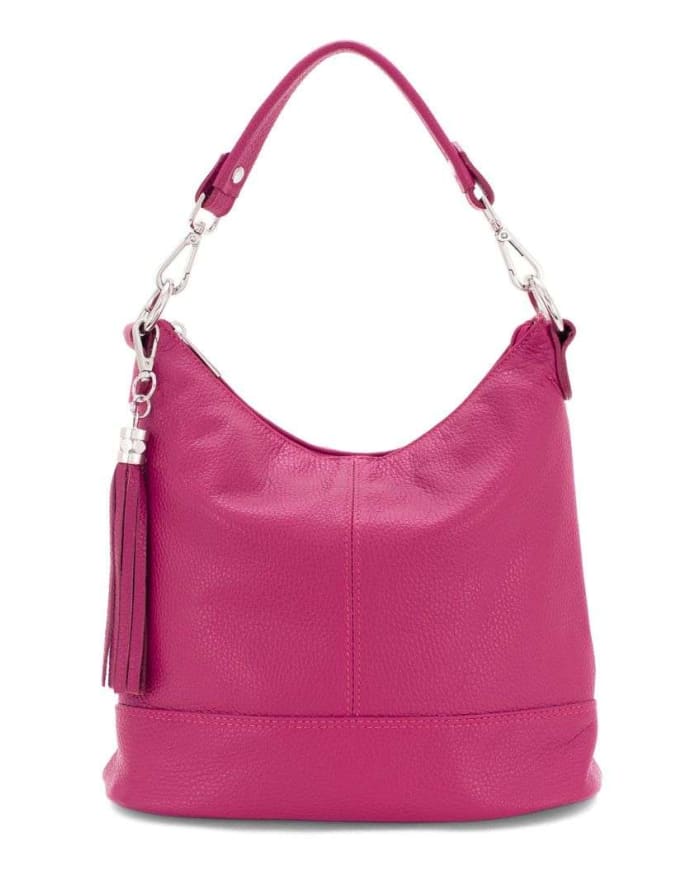 a pink purse with a tassel