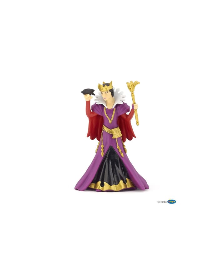 a toy figurine of a woman in a purple dress