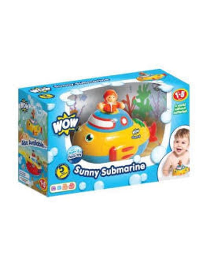 a box with a toy submarine