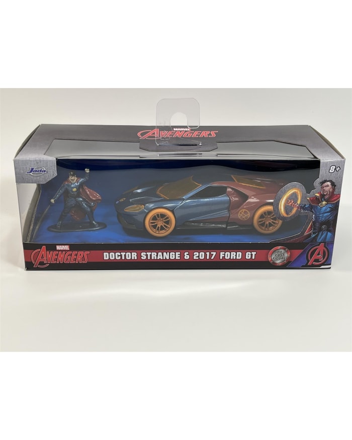 a toy car in a box