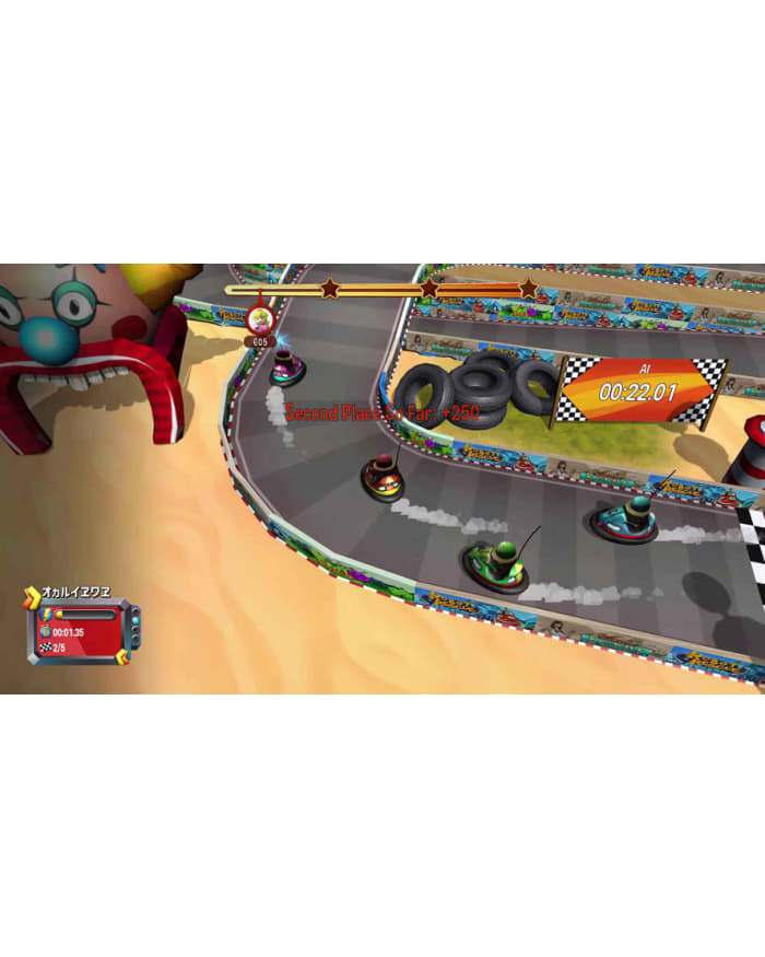 a video game of a race track