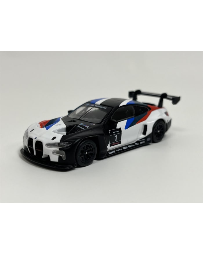 a black and white toy car