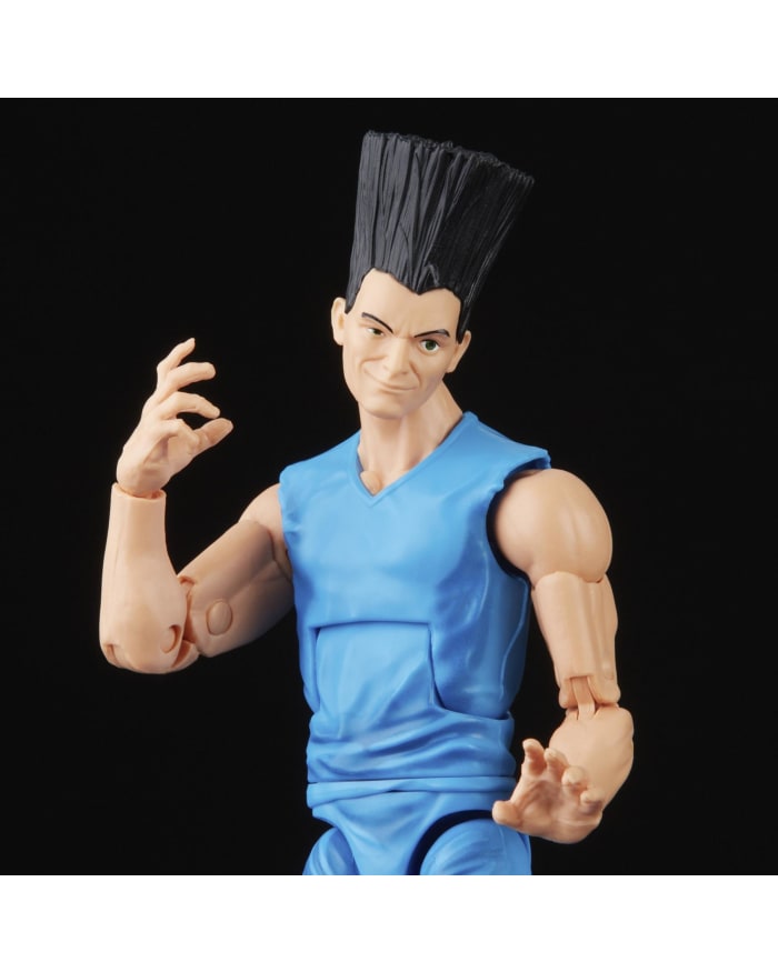 a toy figure with a black hair