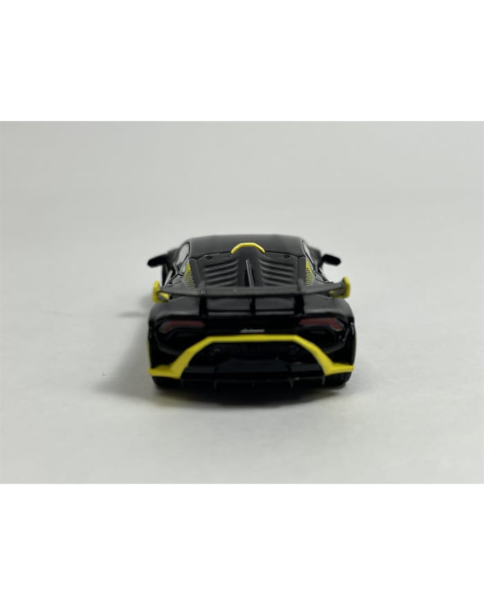 a black and yellow toy car