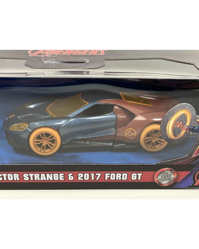 a toy car in a box