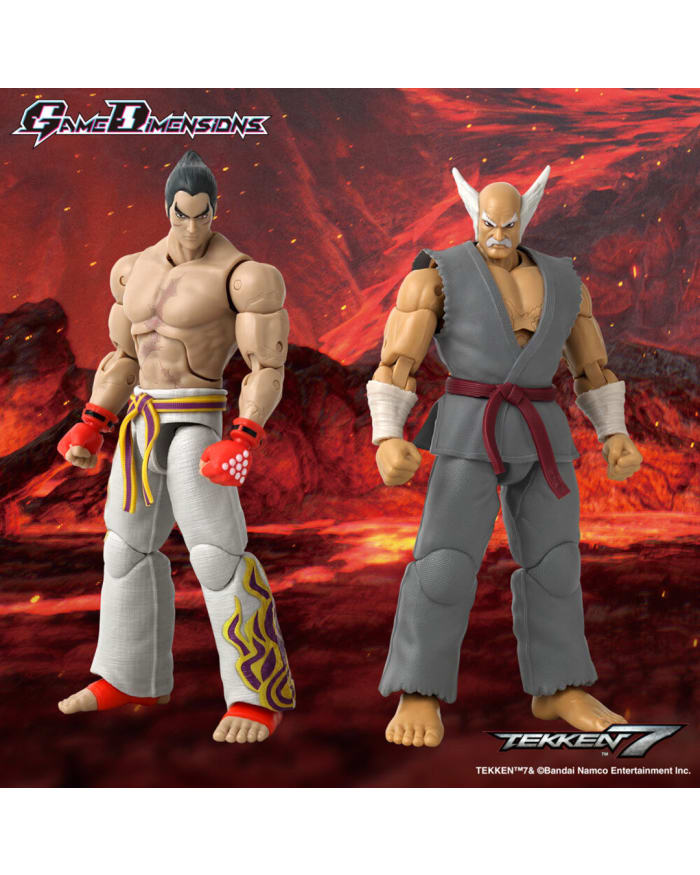 two action figures of a man and a man in a martial arts outfit