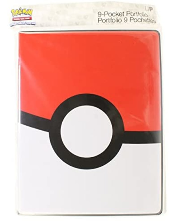 a red and white card holder