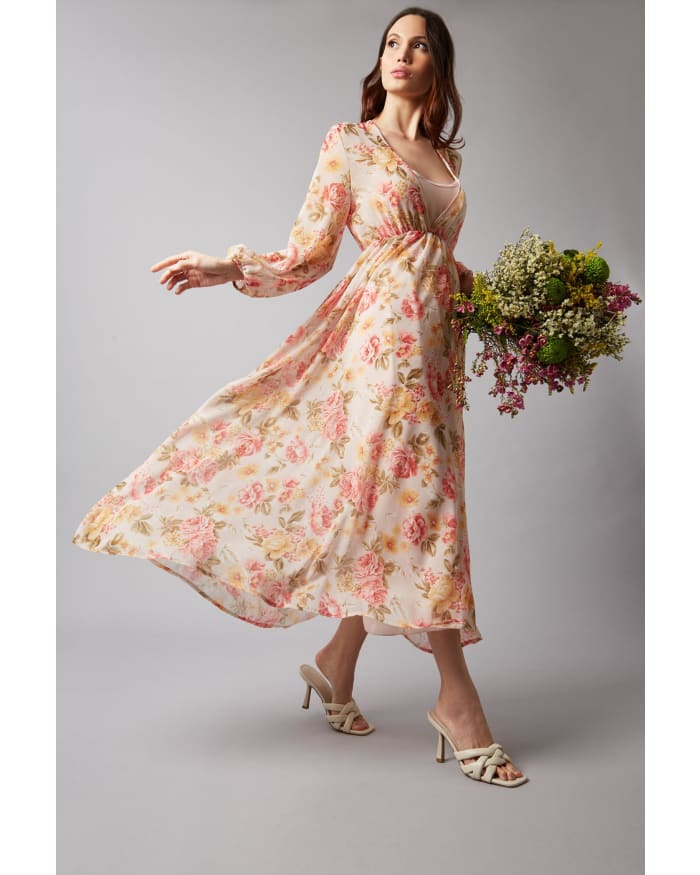 Floral chiffon dresses uk sales
