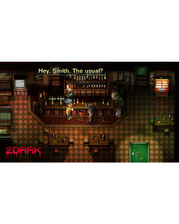 a video game with a bar and people