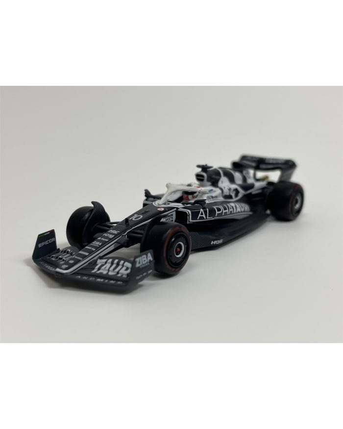 a black and white toy race car