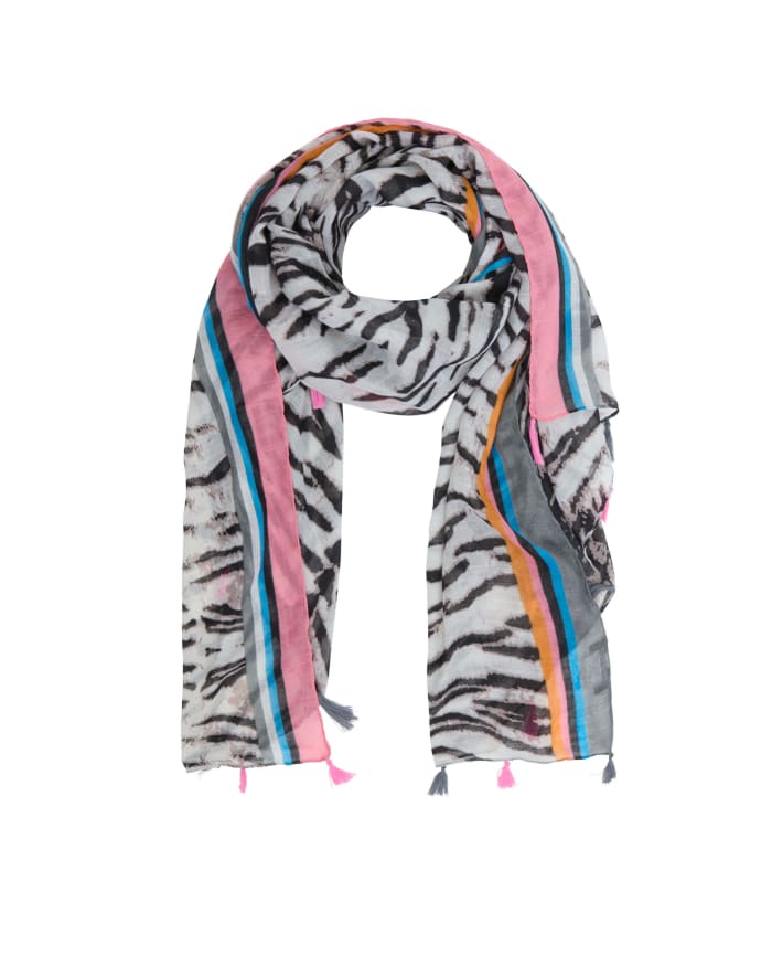 a scarf with zebra stripes