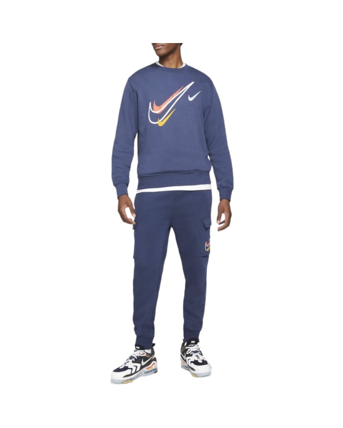 Nike Navy Multi Swoosh Crew Neck Tracksuit Size L EnableAll