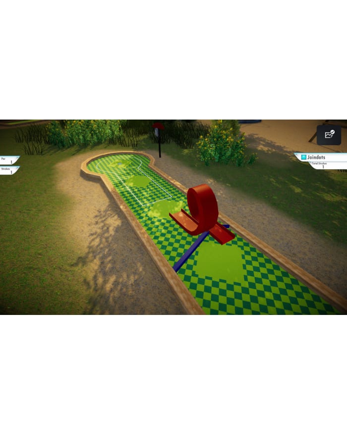 a video game of a miniature golf course