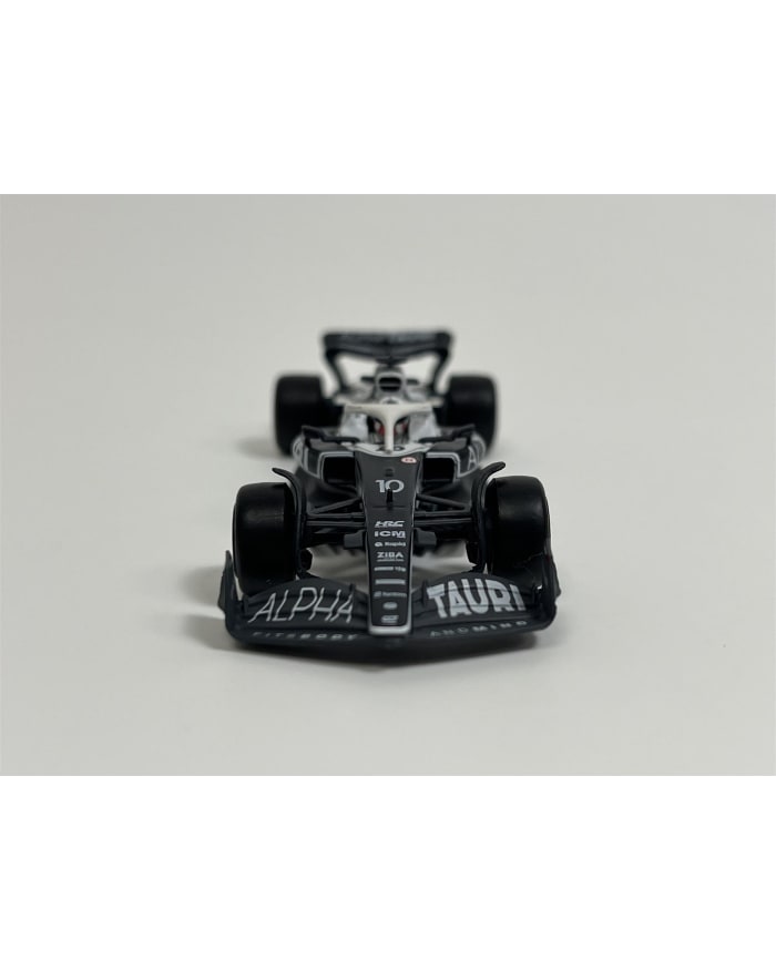 a black and white toy race car