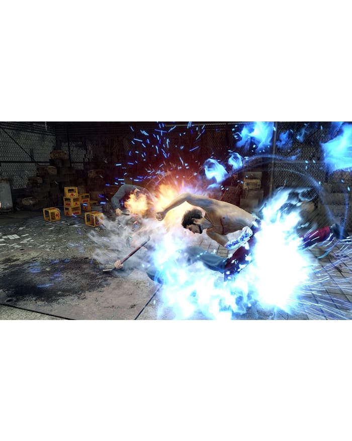 a video game of a man kicking fire with a hammer