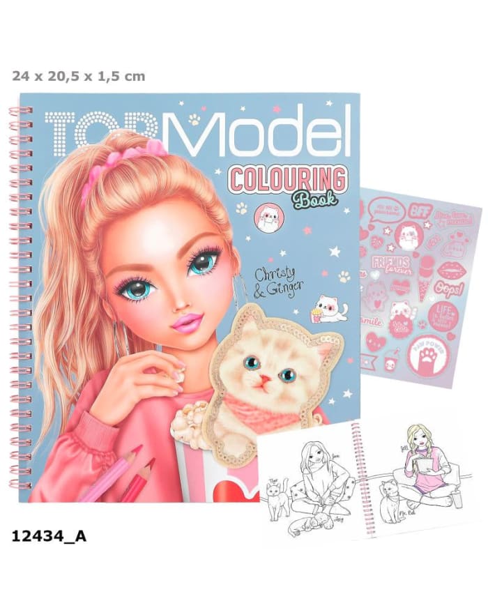 a coloring book with a drawing of a cartoon girl