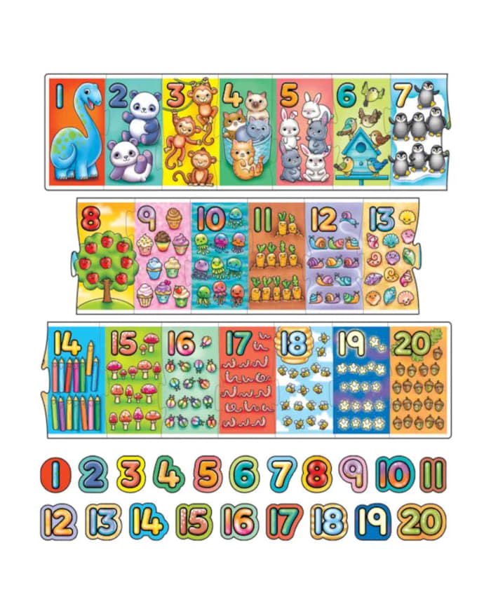 a colorful poster with numbers and animals