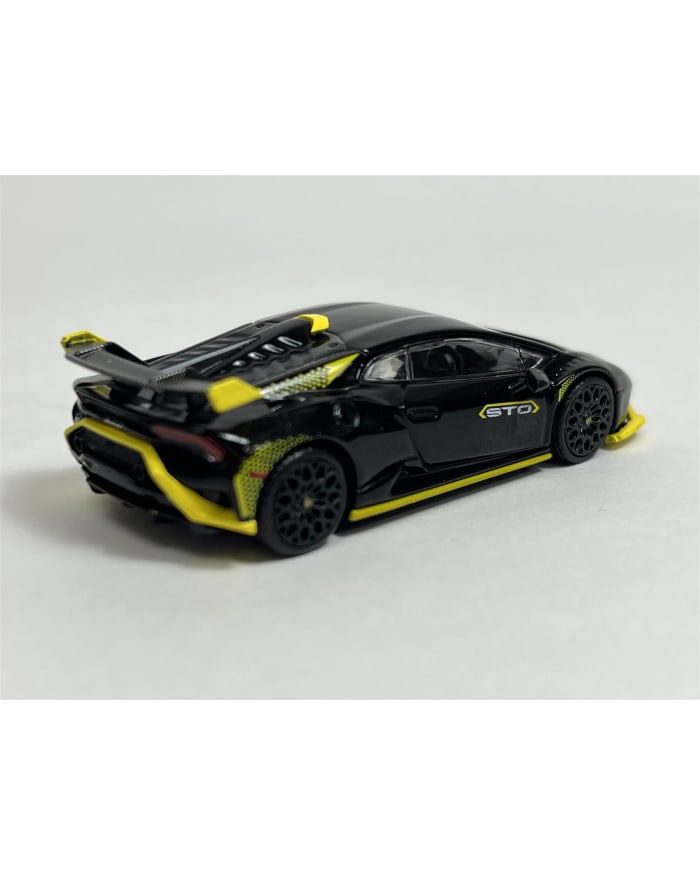a black and yellow toy car