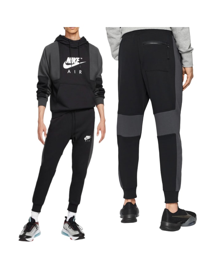Nike Air DD6383 Mens Fleece Tracksuits Swoosh Sports Pullover Hoodie Joggers Set Size L EnableAll