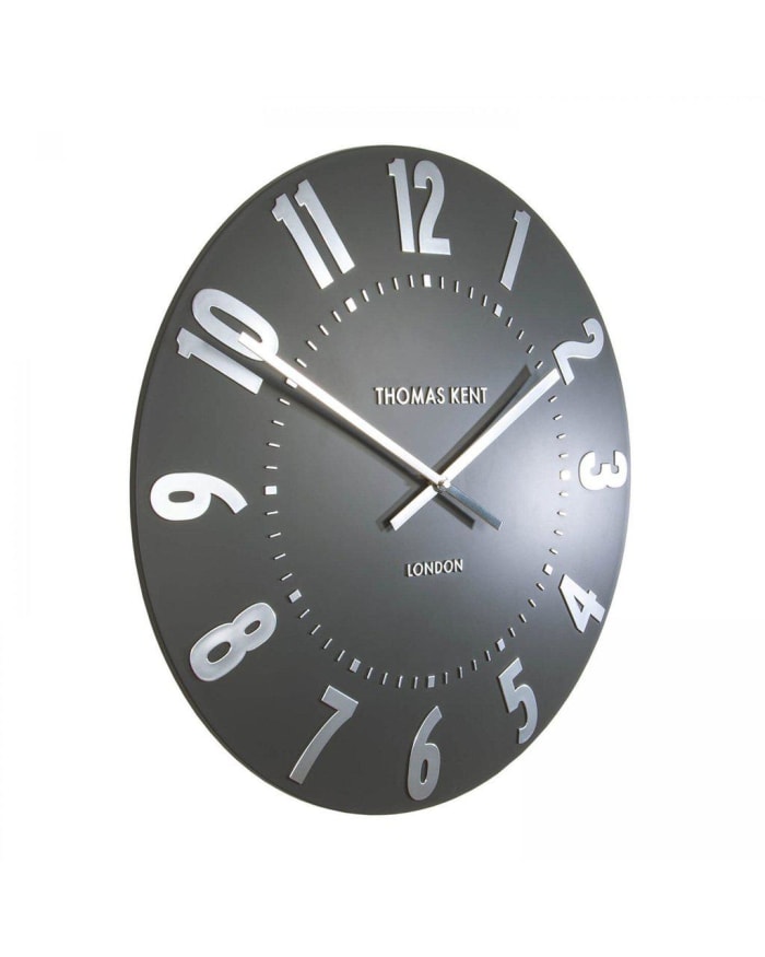 a black clock with white numbers