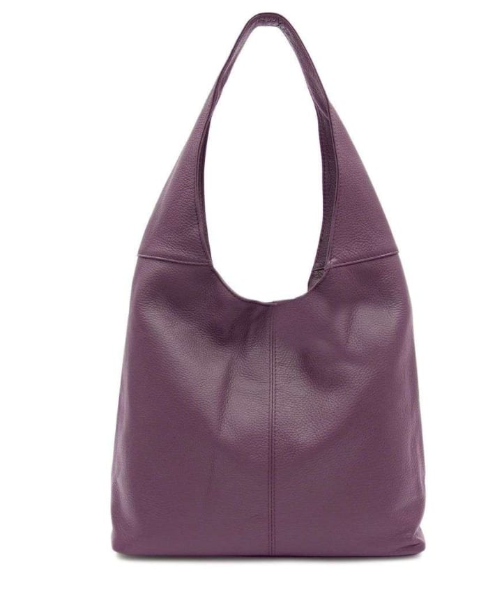 a purple purse on a white background