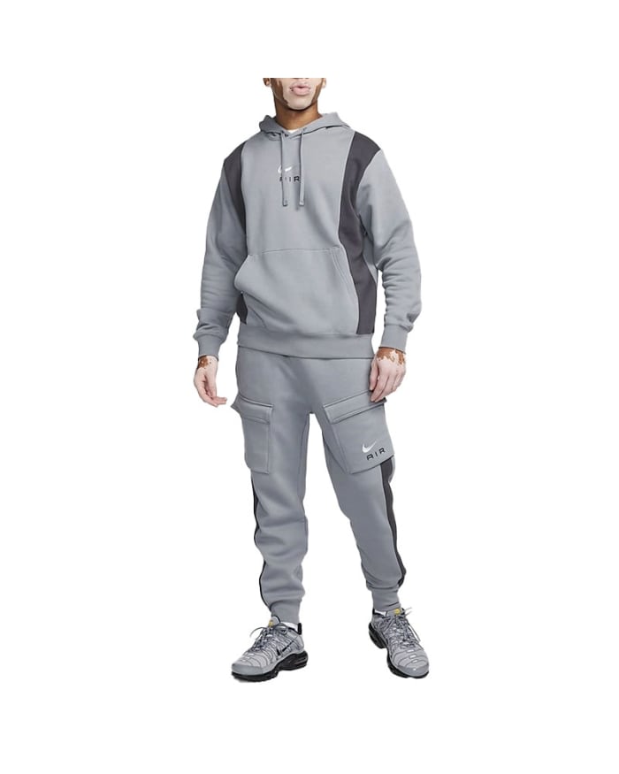 NIKE FV0167 Mens Tracksuit Set Jogging Bottom Pullover Fleece Hoodie Grey Tops Outfit Type Full TracksuitColour GreySize M EnableAll