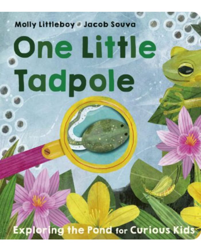 a book cover with a frog and flowers