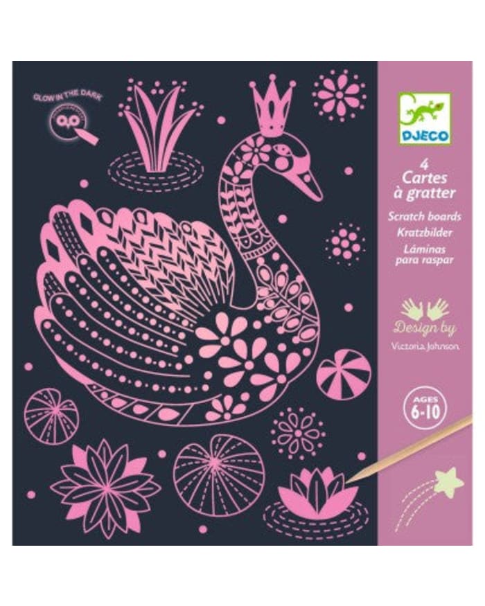 a pink swan drawing board with a pencil