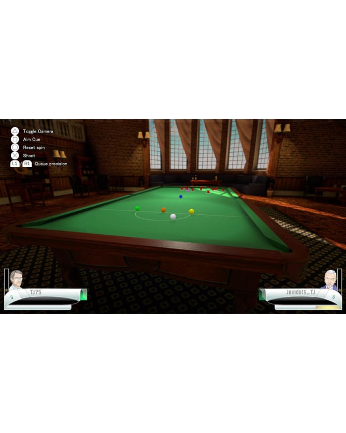 a video game of a pool table