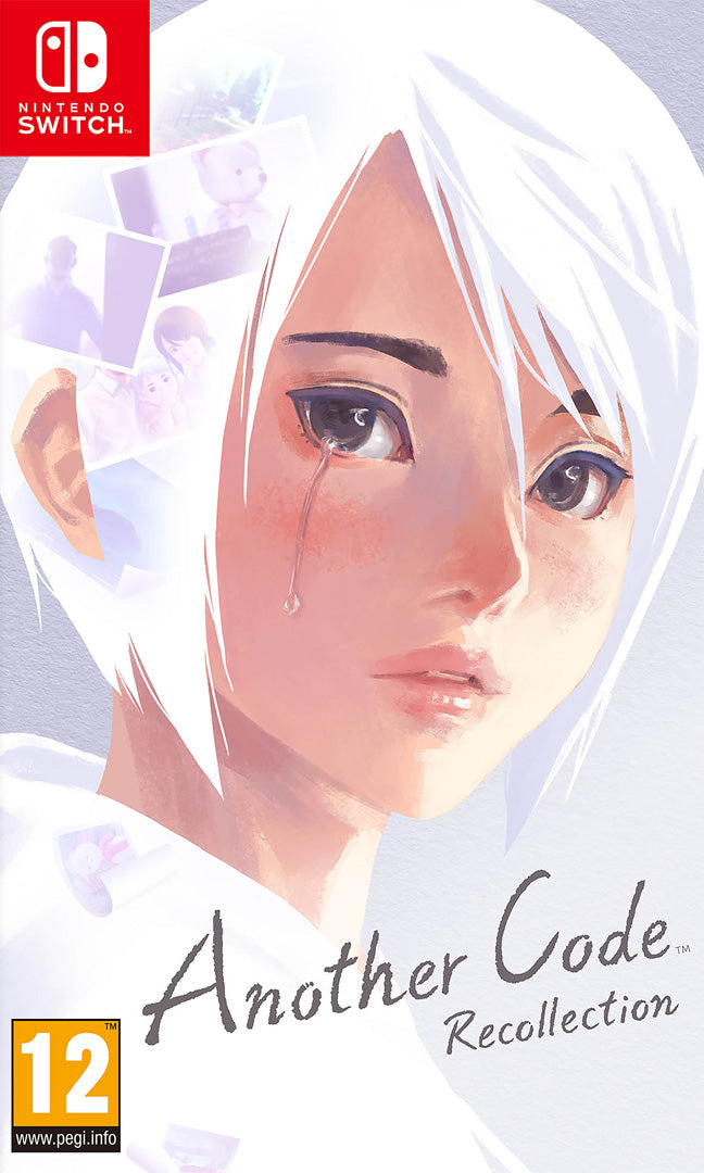 a woman with white hair and a tear