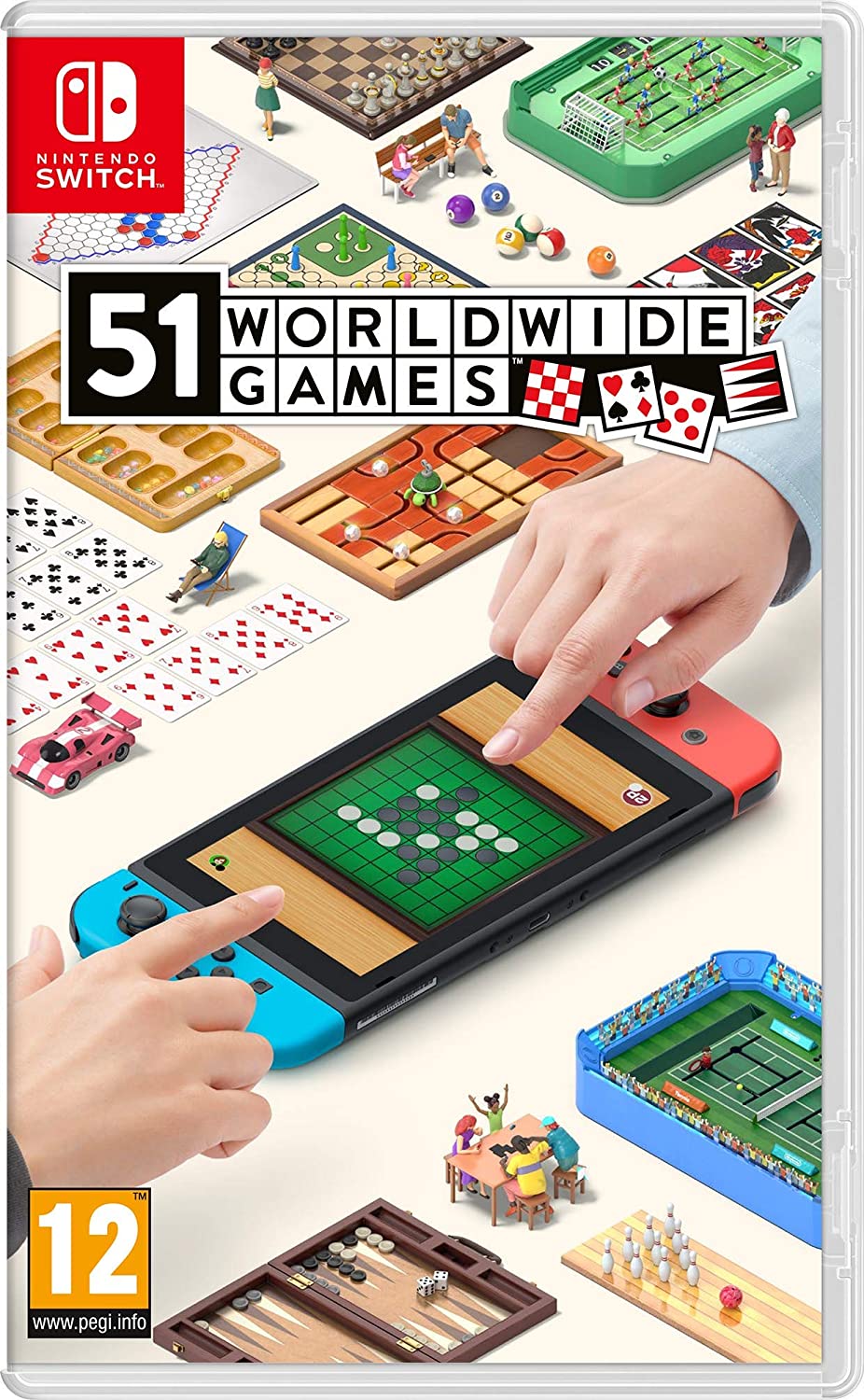 a video game box with hands and a game