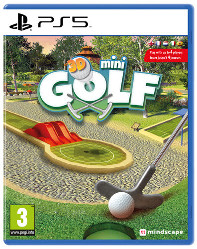 a video game cover with a golf ball and a golf course