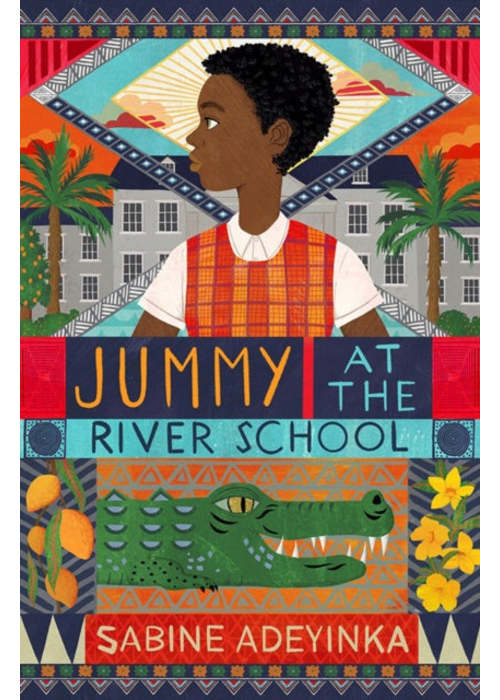 a book cover with a boy and alligator