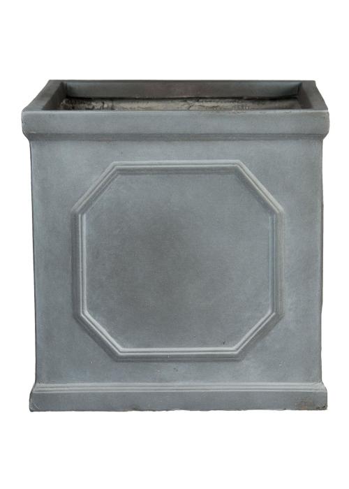 a grey square planter box