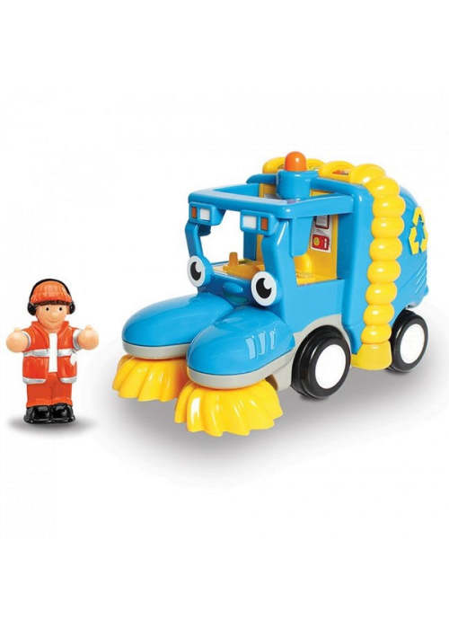 a toy truck and a toy figurine