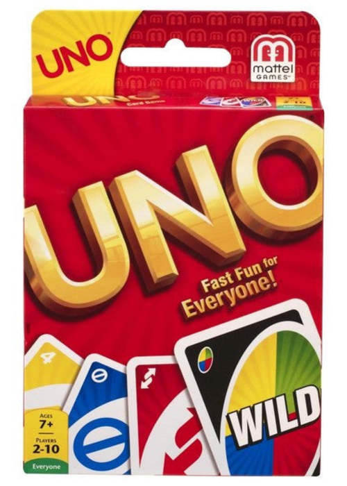 a card game box with a red box