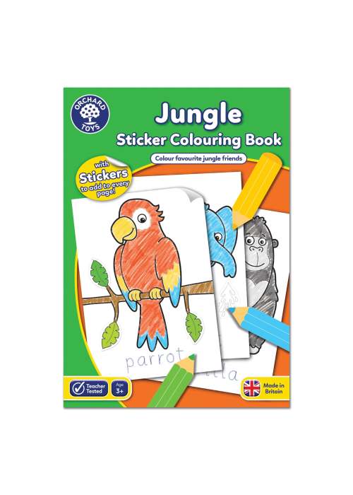 a book with a parrot and monkey drawing