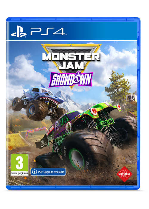 a video game cover with monster trucks